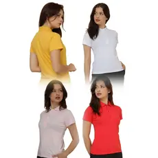 Camiseta POLO Slim Fit Feminino Manga Curto Tecido Algodão Puro Natural