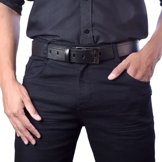 Cinto De Couro Masculino Social Com Fivela De Metal Preto e Café. Envio Imediato.