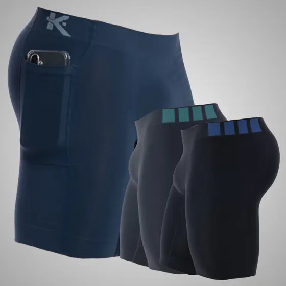 Kit 3 Shorts Compressão Térmico com Bolso Masculino Corrida Treino Plus Esportiva Ciclismo Academia