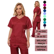 CONJUNTO SCRUB PLUS SIZE PIJAMA Privativo Kit Hospitalar Uniforme Cirurgico Unisex Oxford GG EXG