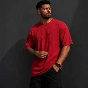 Camiseta Masculina Oversized Ribana Canelada Premium | Camisa Streetwear Street Style Básica Confortável Moda Casual