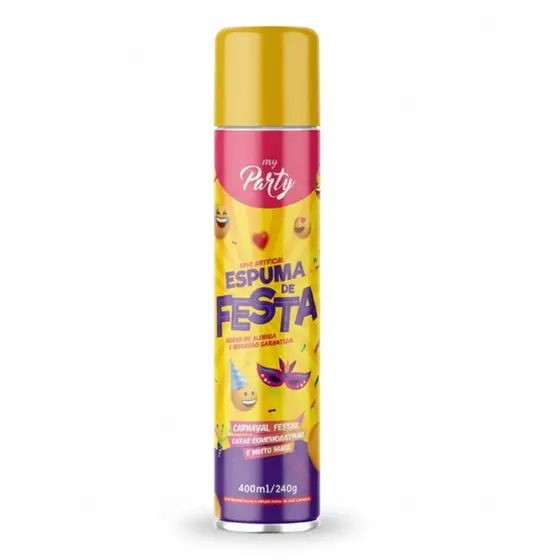 Neve Artificial Spray MP 400ml Espuma Divertida para Carnaval Festas e Brincadeiras