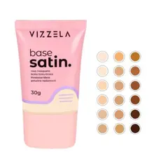 Vizzela Base Satin Líquda Cobertura Natural Acabamento Acetinado e Hidratante 30g