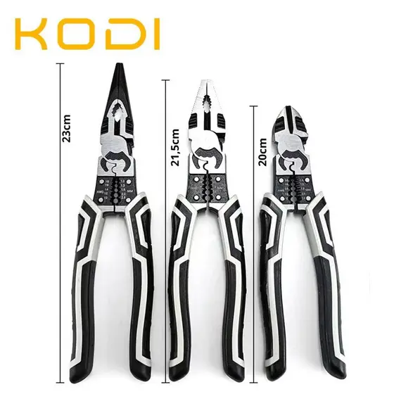 Kit 3 Alicate Profissional e Multifuncional Wire Stripper Crimpagem Corte Descascador de fio-F18