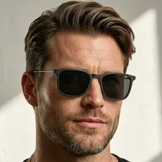 Óculos de Sol Madrid Preto Fosco Quadrado Premium Clássico uv400 Feminino Masculino