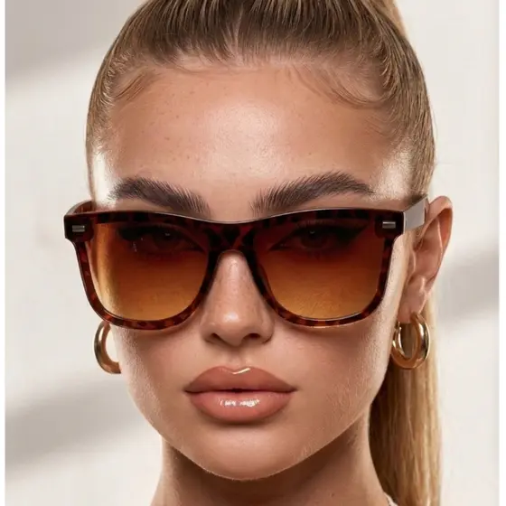 Óculos de Sol Olímpia Gatinho Animal Print Retrô Lente Única Blogueira Virgínia uv400 Feminino