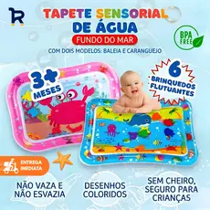 Tapete Infantil Bebê Inflável Água Grande Atividade Sensorial Almofada Menino e Menina