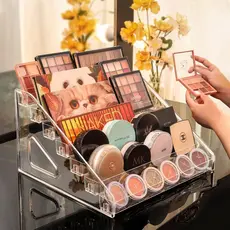 Organizador acrílico de 7 camadas para sombras e blush