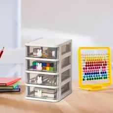 Organizador de mesa de 4 a 5 gavetas com porta-canetas para cosméticos