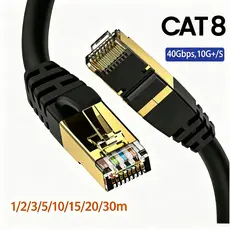 Cabo Ethernet Cat8 40Gbps 2000MHz SFTP RJ45 Blindado de Alta Velocidade e Estabilidade para Notebook