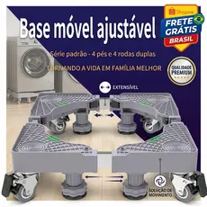 Suporte para Geladeira e Máquina de Fogão Inox: Base Móvel com Rodinhas Flexível Carrinho Doméstico
