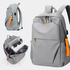 Mochila Masculina Feminina Impermeável com Entrada USB para Notebook Viagem e Trabalho