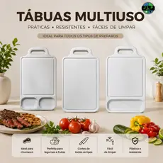 TABUA DE CORTE DE CARNE  PLÁSTICA BRANCA 3 MODELOS CARNE/CHURRASCO REFORÇADA