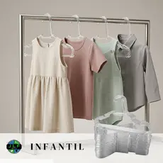 Kit Cabide Plástico Cristal INFANTIL/ BEBÊ/ CRIANÇA Transparente