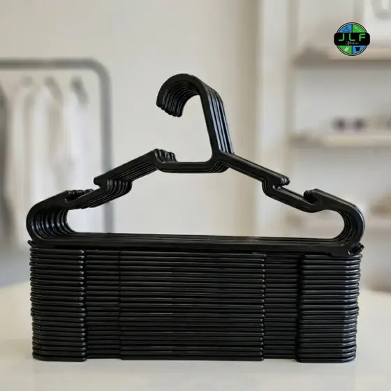 Kit Cabide Plástico Preto Reforçado Lojas /Guarda Roupa/closet organização