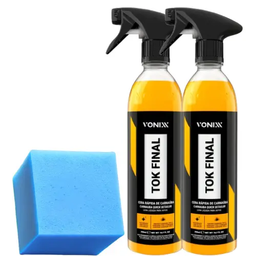 Kit 2 Cera Líquida Carnaúba Proteção Automotiva Tok Final Vonixx