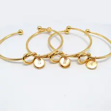 Bracelete simples e estilo Mulher Moda Barata 26 Cartas Pulseira Ouro/Prata/A-Z