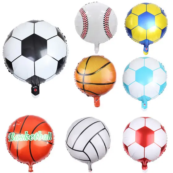 (Popular) 18 Polegadas Balão De Bola Redondo Futebol Basquetebol Vôlei Festa De Aniversário Kids Toys Baby