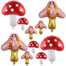 (popular)Cogumelos Balões De Folha De Cogumelo Suprimentos Para Festa Temática De Jardim Fada Planta Florestal Ação
