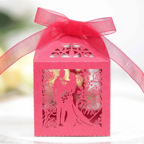 25 pçs caixa de doces caixa de presente dia dos namorados oco coração resposta obrigado caixa de doces casamento retorno