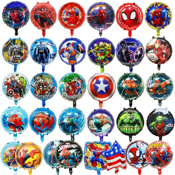 Balão de Alumínio Herói Vermelho Azul Aço Morcego 18 Polegadas Decoração Festa Aniversário Tema Herói Infantil