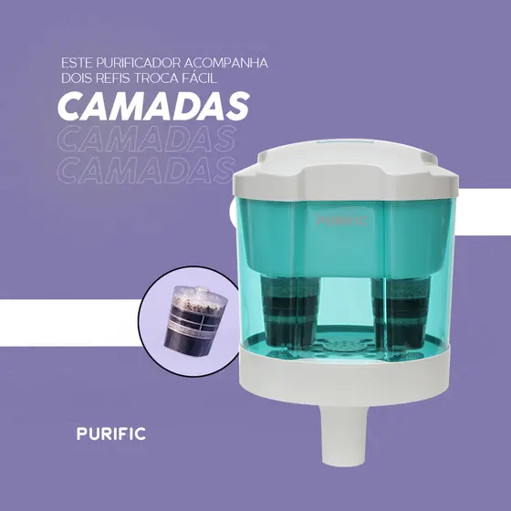 Purificador de Água para Bebedouro Purific 10 com Refil Camadas