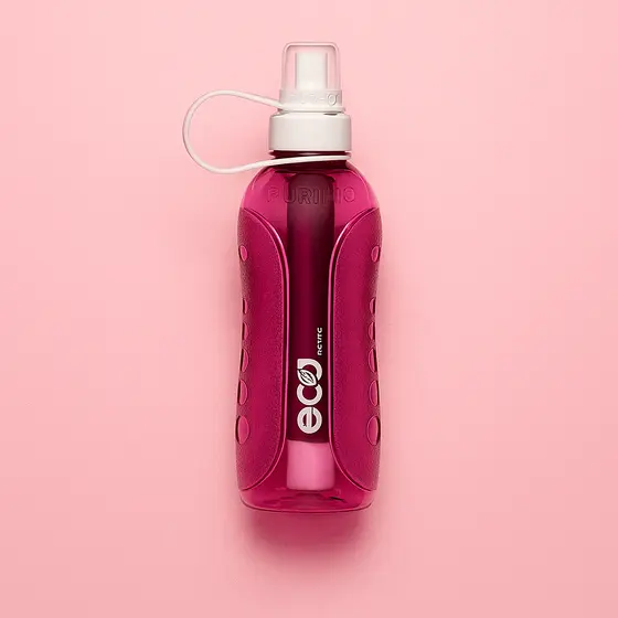Garrafinha de água Squeeze com Purificador Purific Eco 500ml - Rosa