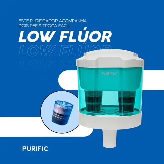 Purificador de Água para Bebedouro Purific 10 com Refil Low Flúor