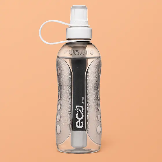 Garrafinha de água Squeeze com Purificador Purific Eco 500ml - Cristal
