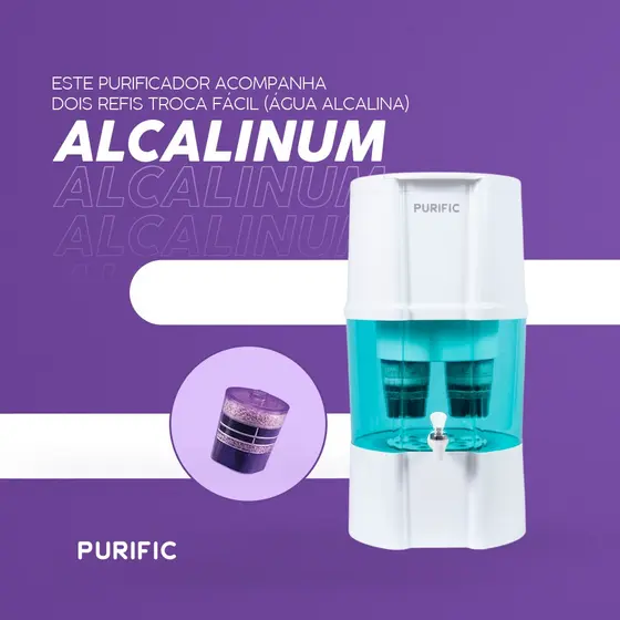 Purificador de Água Purific 20 com Refil Alcalinum