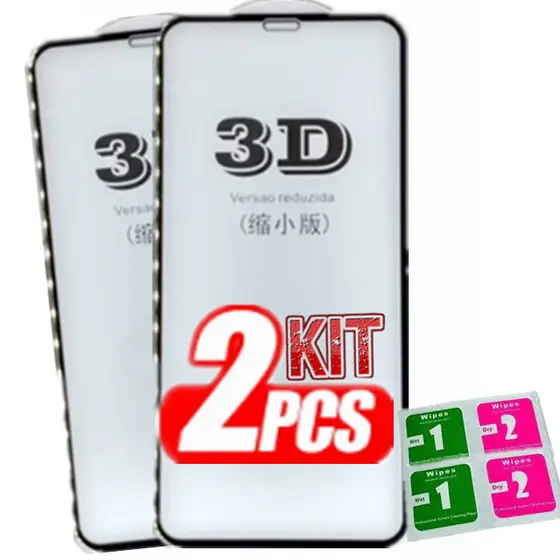 KIT Com 2 Película Vidro 3D Temperado Anti Queda LG K8 Plus K22 K40 K41s K50 K51s K52/K62 K60/K61 K71
