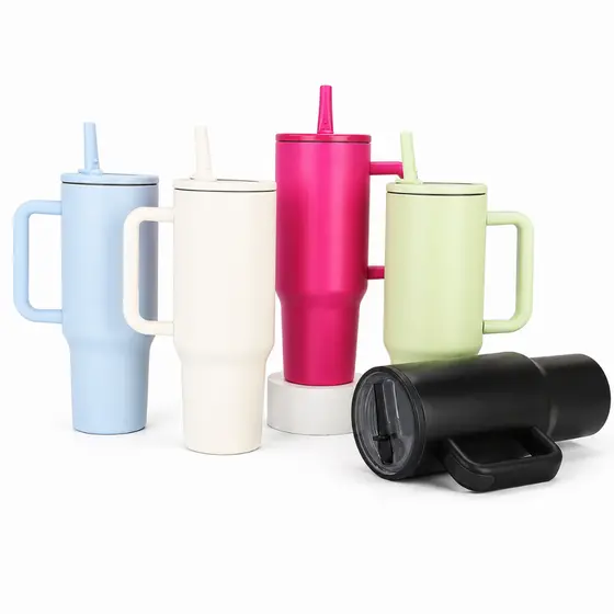 Copo Garrafa Térmica Portátil De Aço Inoxidável 1200ml/1.2L Com Tampa E Canudo