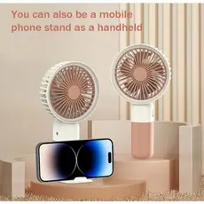 Mini Ventilador Portátil Silencioso Recarregável  Mão/Mesa com Suporte de Celular.