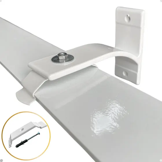 Suporte Inove C/ Presilha Trilho Suiço Duplo Instalação Parede Cortina Wave - 1 a 6 Unidades