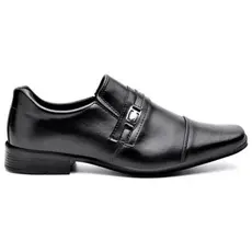Sapato Social Masculino Detalhe Metal Bico Quadrado Conforto