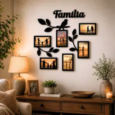 Quadro Porta Retrato Decorativo Em MDF Moldura De Árvore Para Fotos Em Família