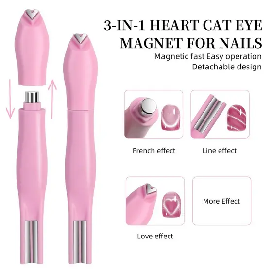 Ímã 3 em 1 Potente para Esmalte em Gel Magnético Cria Efeitos Variados em Unhas de Gel e Semipermanente