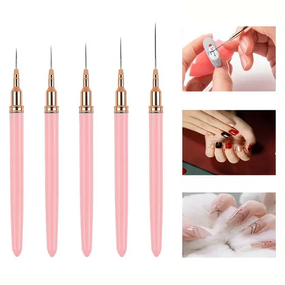 Kit 3/5 Pincéis 7/9/11/15/25mm De Arte De Unhas UV Para Pintura Em Gel Pincel Manicure