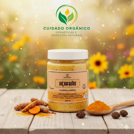 Esfoliante facial e corporal - Açafrão - restaura a pele e equilibra seus mecanismos de defesa-260ml