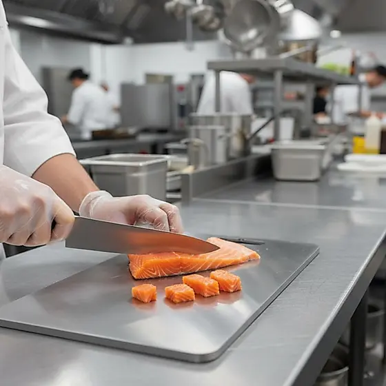 Tábua de Corte Profissional em Aço Inox 304 Antibacteriana, Antimofo e Superfície Antirriscos tábua de cozinha