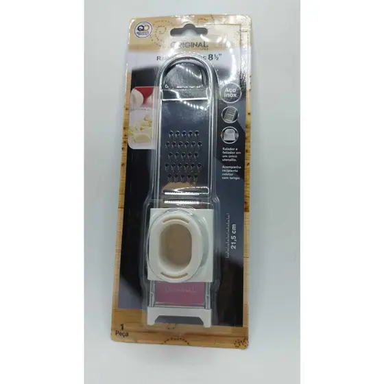Ralador De Alho De Inox 8'' 1 Face 21,5X5CM