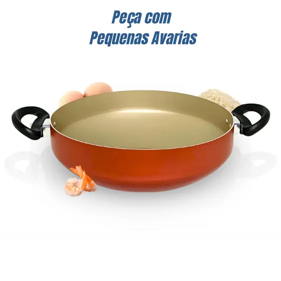 Frigideira Wok Paellera 28 ou 30 Antiaderente Teflon Com Pequenas Avarias