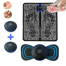 Kit Tapete E Mini Massageador Elétrico Dor Pés E Musculares EMS Pratico BEST