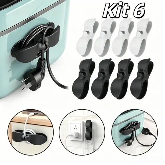 Kit 3/6/9 Enrolador De Fio De Armazenamento De Cozinha Organizador De Cabo De Alimentação Fixo