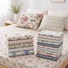 kit Com 5 Lençol Estampado Casal Queen Lençol Com Elástico + Fronhas Sortidas Promoção Lindas Estampas