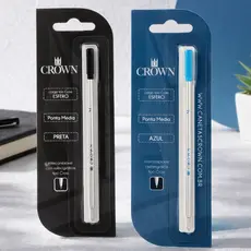 Refil Caneta Crown Original Esfero Tipo Cross Azul 0.8mm Compatível Vários Modelos Fácil Instalação