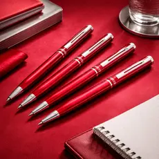 Kit 4 Canetas Crown Hawai Personalizável Variação de Cores Tinta Azul Promoção Elite Escritório