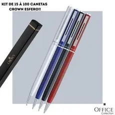 Kit Canetas Crown Hawai Esfero Várias Cores Presente Personalizável Promoção Elite Relojoaria