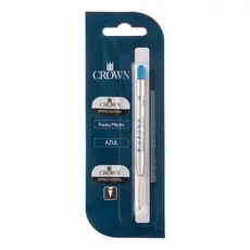 Refil Crown Azul Ponta Média 1.0mm Escrita Suave e Precisa Caneta Carga Original Promoção