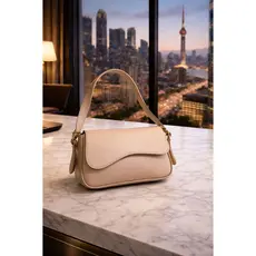 Bolsa de Ombro Feminina Baguete Alça Ajustável Elegante Couro Casual Promoção Envio Imediato
